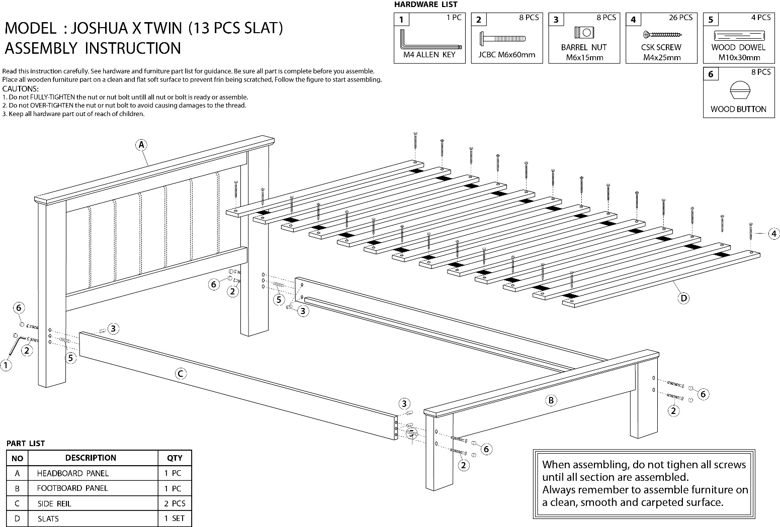 Assembly Instructions Donco Trading Co, Wooden Bunk Bed Instructions