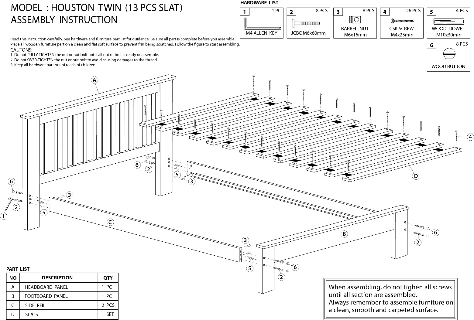 Assembly Instructions Donco Trading Co, Instructions On How To Put A Metal Loft Bed Together